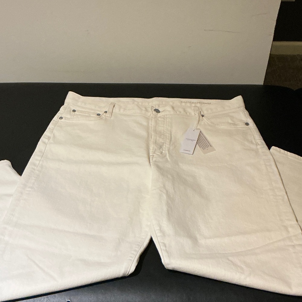 Outerknown Woman’s Cream Straight Jeans